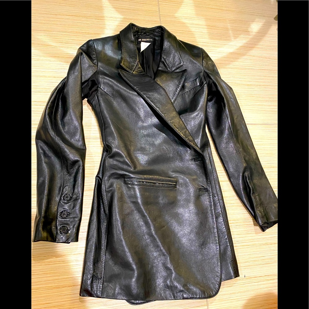 Ann Demeulemeester Archival Lamb Leather Coat Dress